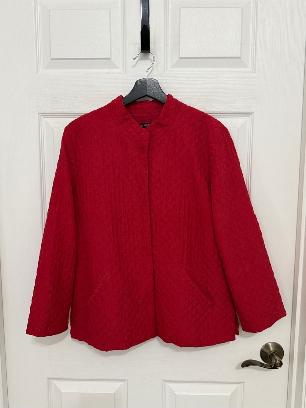 Eileen Fisher women’s Quilted silk red Jacket